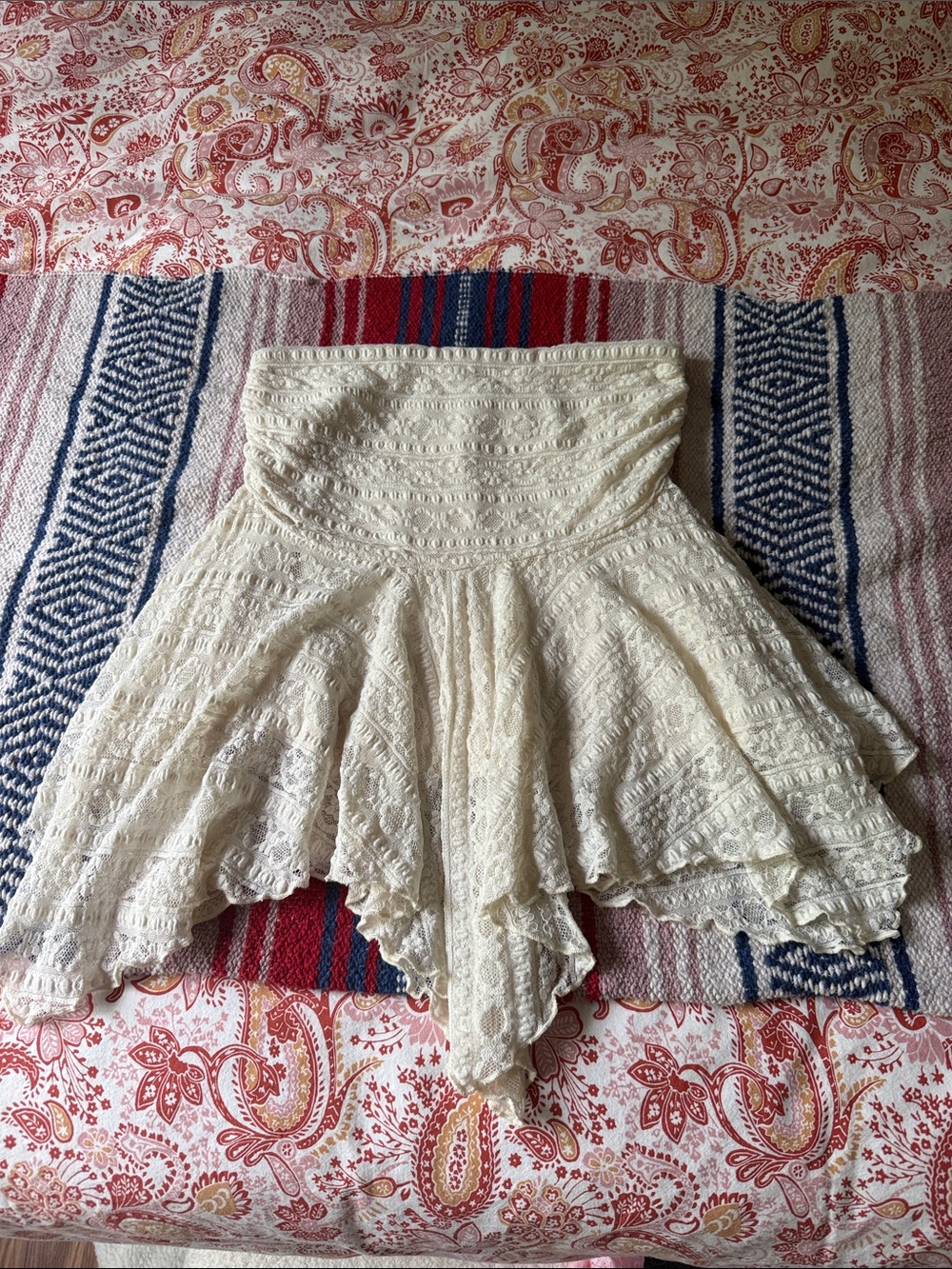 Princess Polly Ivory Lace Asymmetrical Skirt